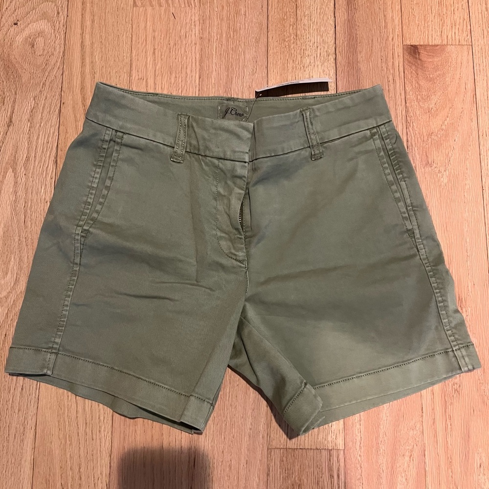 NEW J.Crew 5” Chino Shorts in Olive Sand (OSA) H5807 Size 0